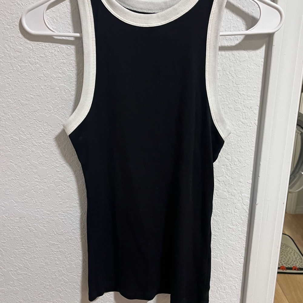 a new day Black and White Tank Top